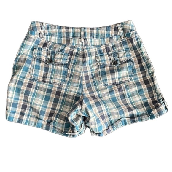 Sz10 Sonoma plaid cuffed shorts in blues and cream colours. GUC - Picture 2 of 6